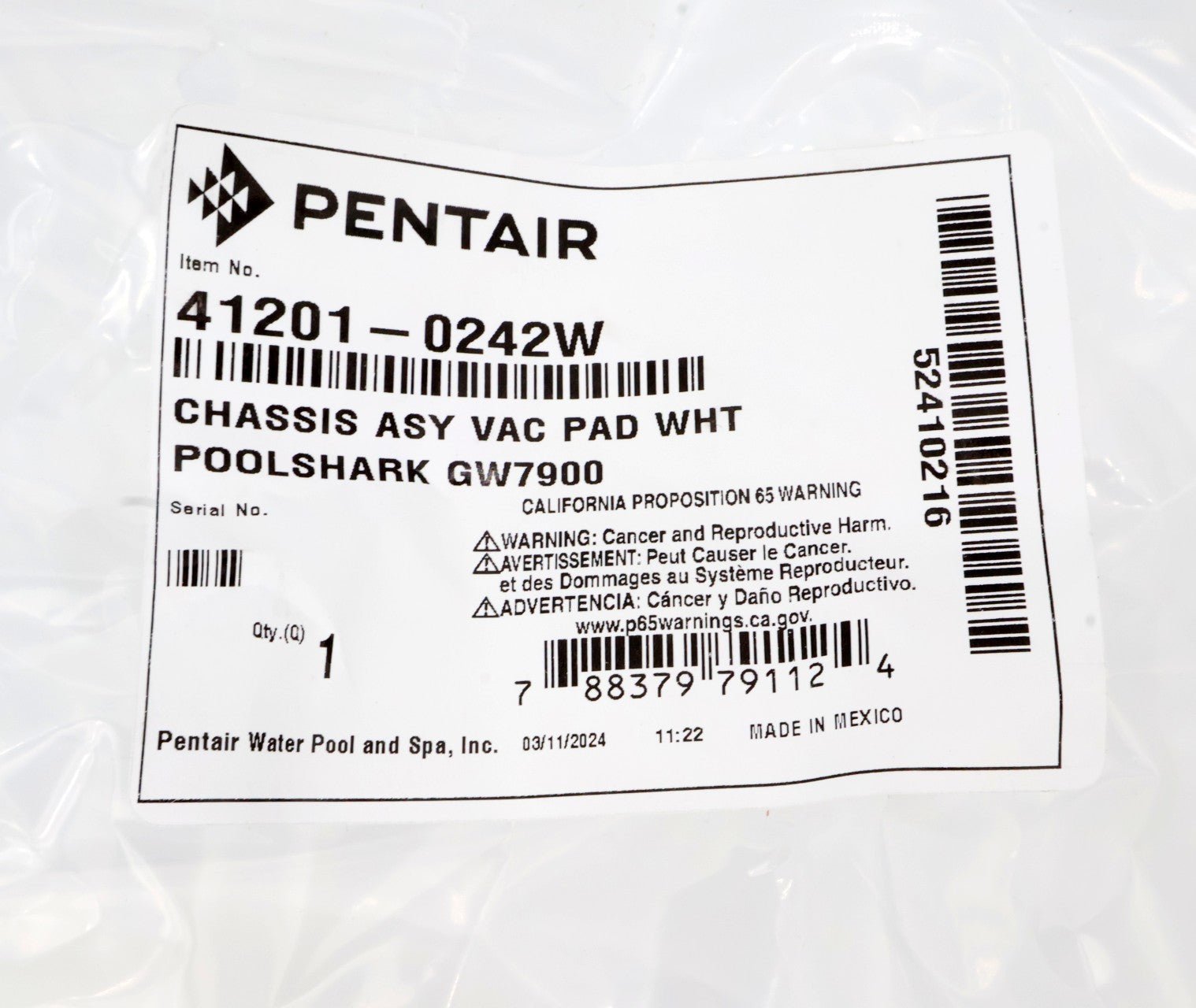 Pentair White Chassis w/ Pad for SandShark Pool Cleaner 41201-0242W - Cleaner Parts - img-6