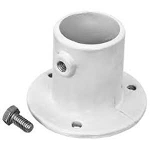 Perma - Cast 1.5" White Aluminum Deck Anchor Flange, 3 Hole | PF - 2115 - L - Handrails - img - 1