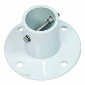 Perma - Cast 1.9" White Aluminum Deck Anchor Flange w/ Hardware, 4 Hole | PF - 3119 - A - Handrails - img - 1