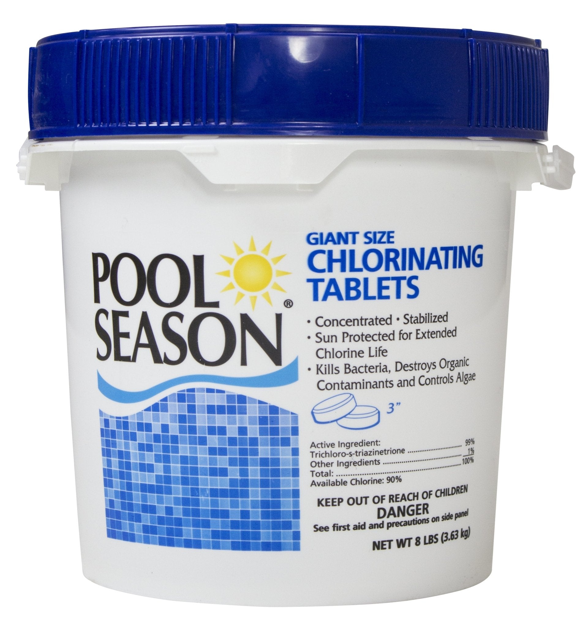 Pool Season 8 lbs 3" Giant Size Chlorinating Wrapped Tablets 47251260 - Chems - img-1