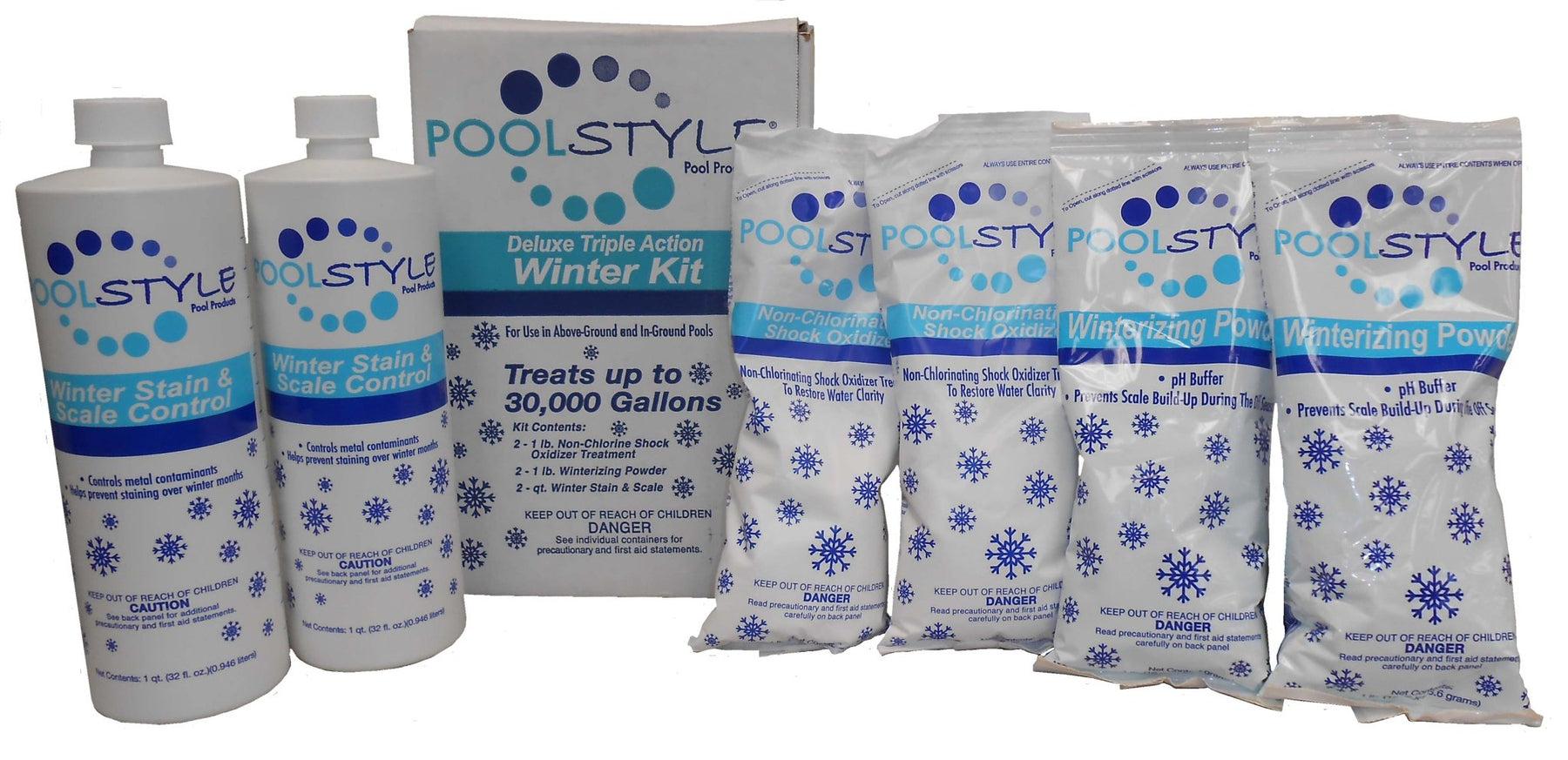 PoolStyle 30K gals Deluxe Triple Action Winter Kit 6 per case 33850P - Chems - img-1
