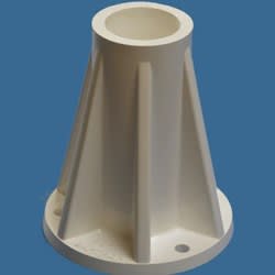 Saftron 6 In Surface Mt Base 1.90 Od White | SB - F - W - Handrails - img - 1