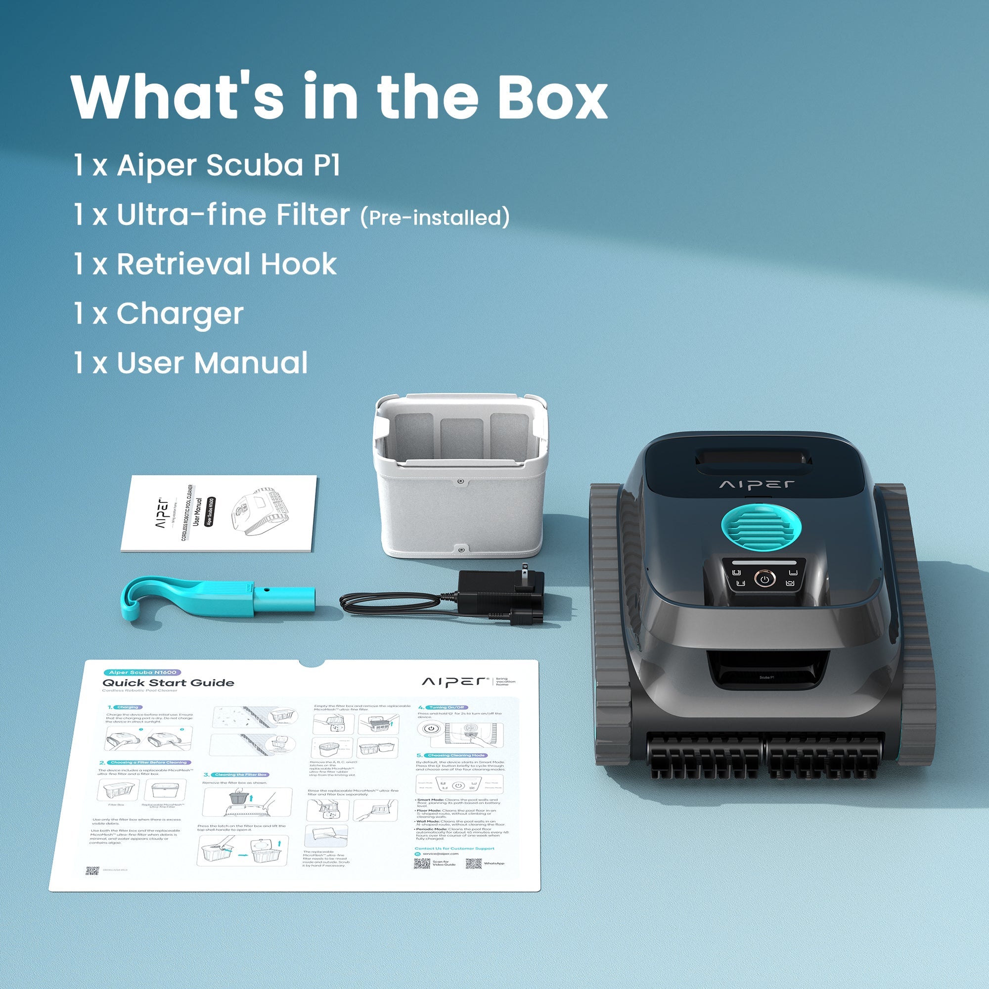 Scuba P1 Cordless Robotic Pool Cleaner E1P - US - img - 18