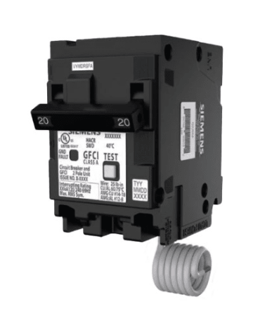 Siemens 2-Pole 20A GFCI Circuit Breaker Q220GF - Electrical - img-1