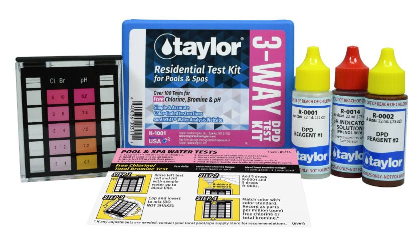 Taylor 3 - Way DPD Test Kit for Free Chlorine, Bromine, pH | K - 1001 - 12 - Chemical Testing - img - 1