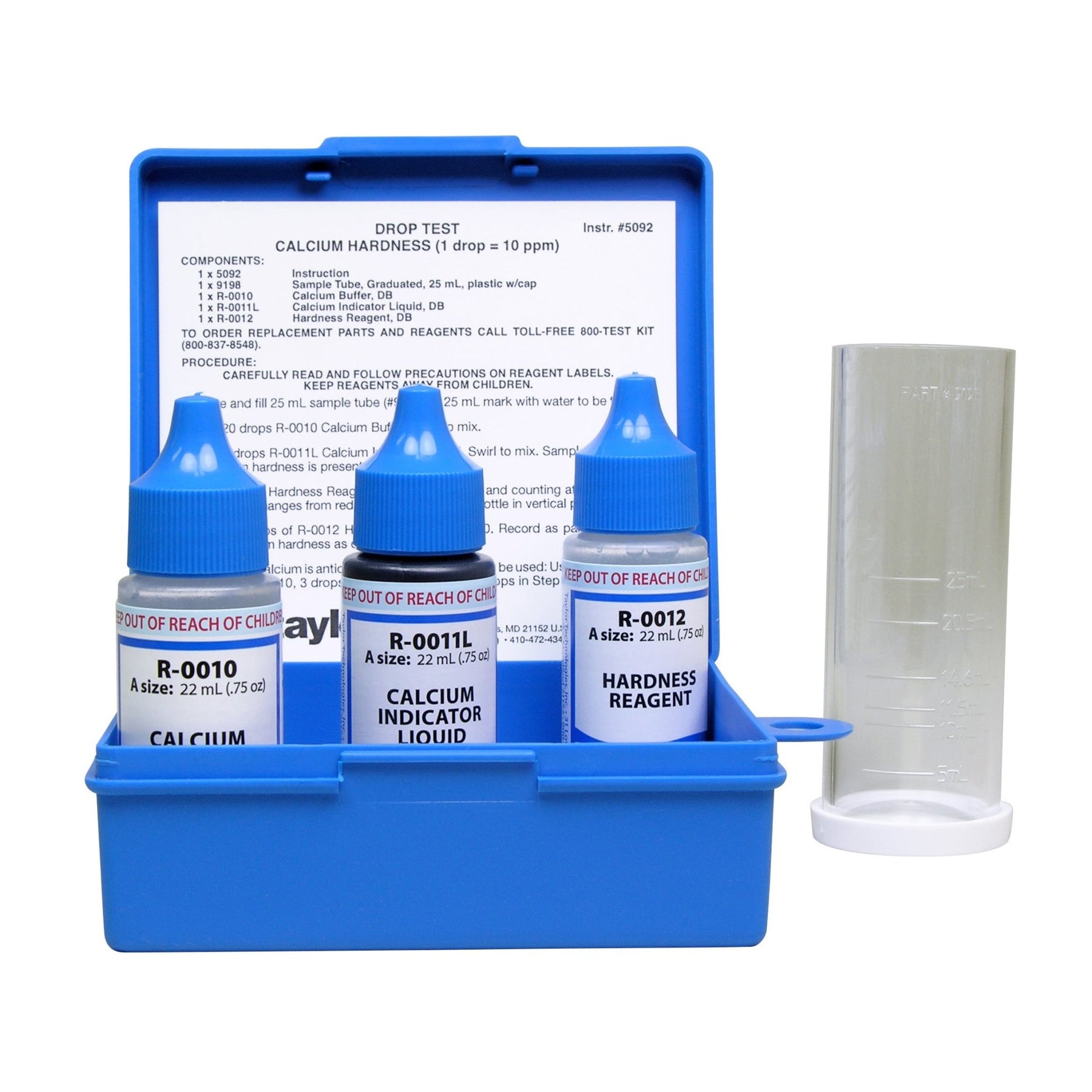 Taylor Calcium Hardness Drop Test Kit 10 ppm Range K-1770 - Chemical Testing - img-1