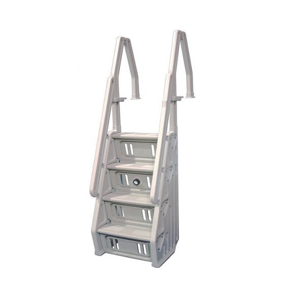 Vinyl Works Deluxe Adjustable 24" A/G Pool Step Ladder Entry System w/ Non - Slip Steps, Taupe | IN - 24 - T - img - 1