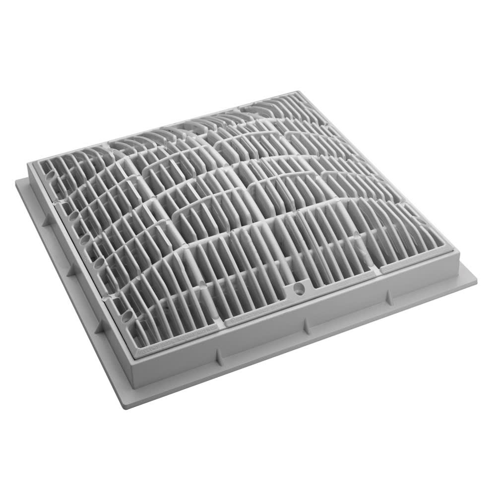 Waterway 12" x 12" Grate & Frame, Square, White | 640 - 4720V - Drains - img - 1