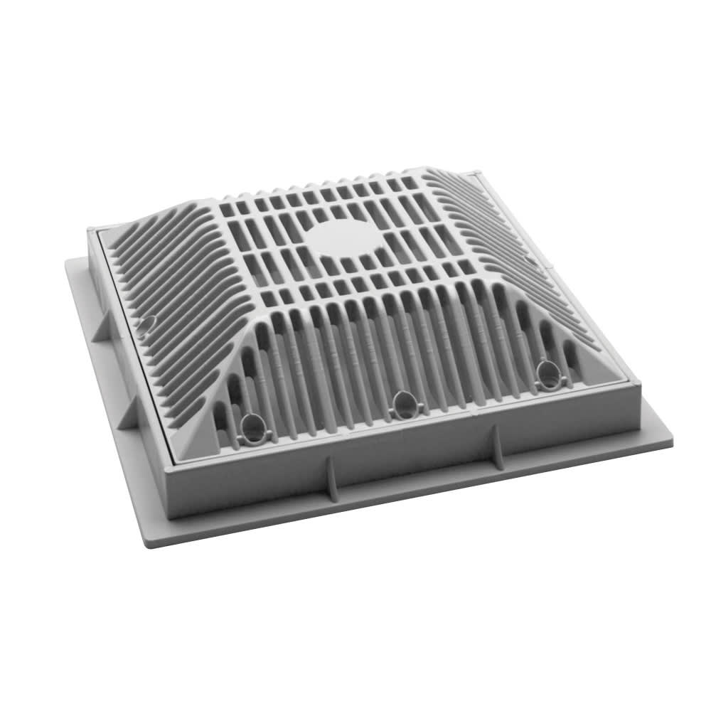 Waterway 9" x 9" Grate & Frame, Square, White | 640 - 4790V - Drains - img - 1
