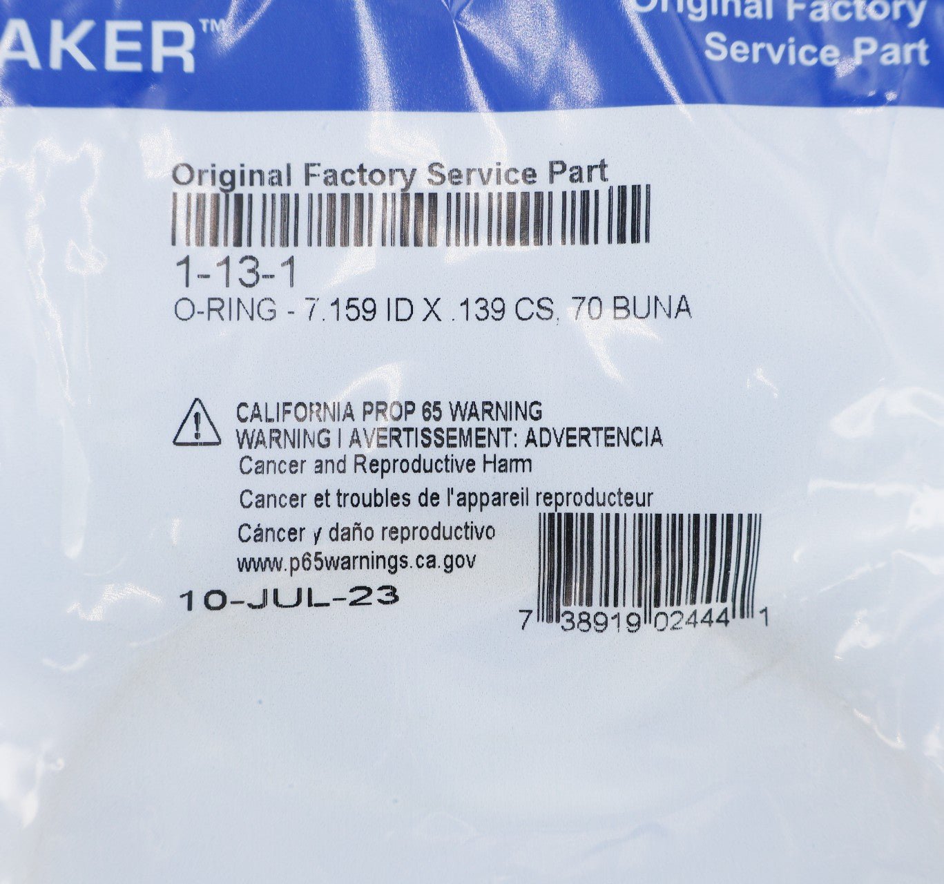 Caretaker (Jandy Zodiac) O-Ring (Single Large O-Ring Only) 1-13-1 - In Floor Cleaning System Valve Parts - img-4