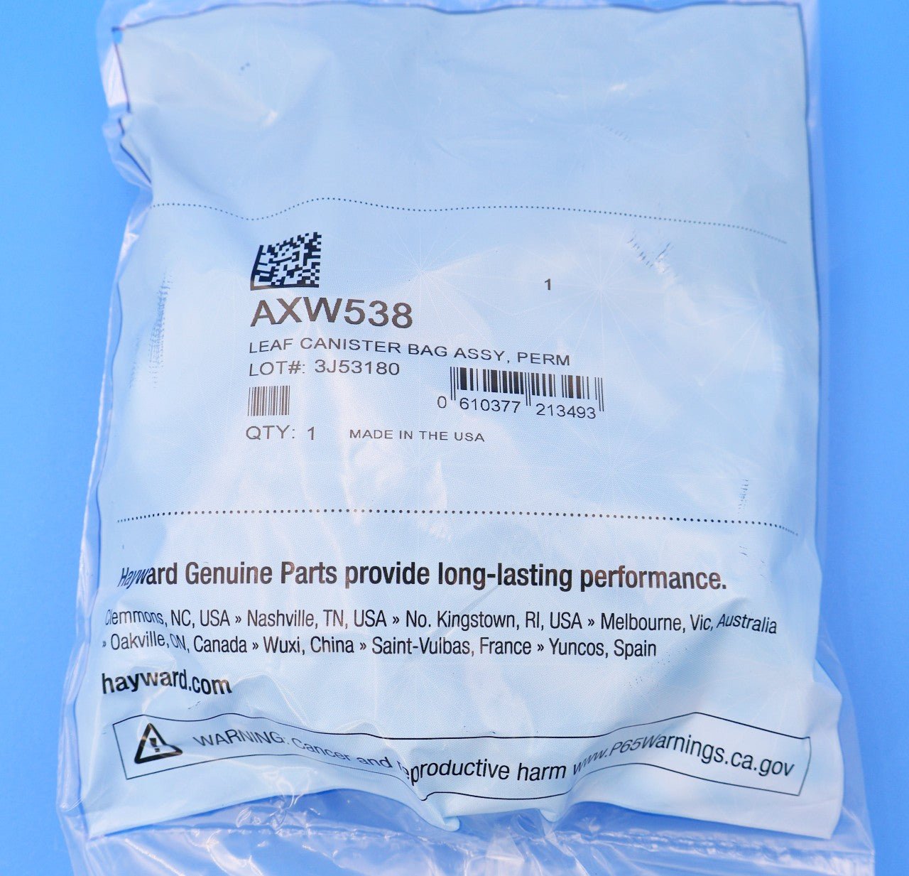 Hayward Leaf Canister Bag Assembly AXW538 - Cleaner Parts - img-8