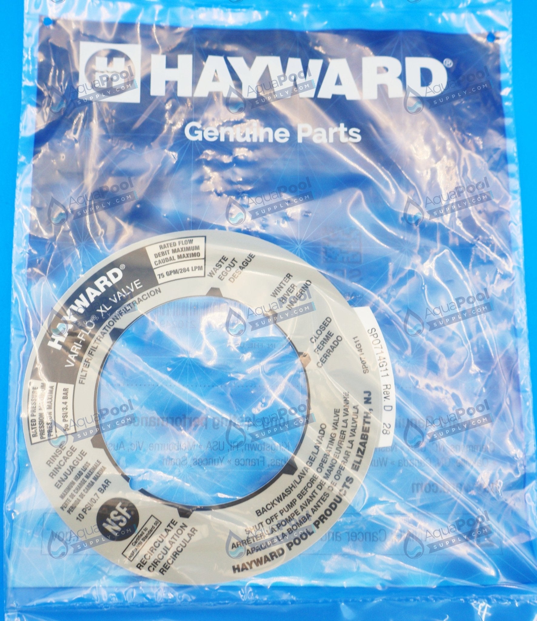Hayward Vari-Flo Backwash Valve Label SPX0714G - img-2