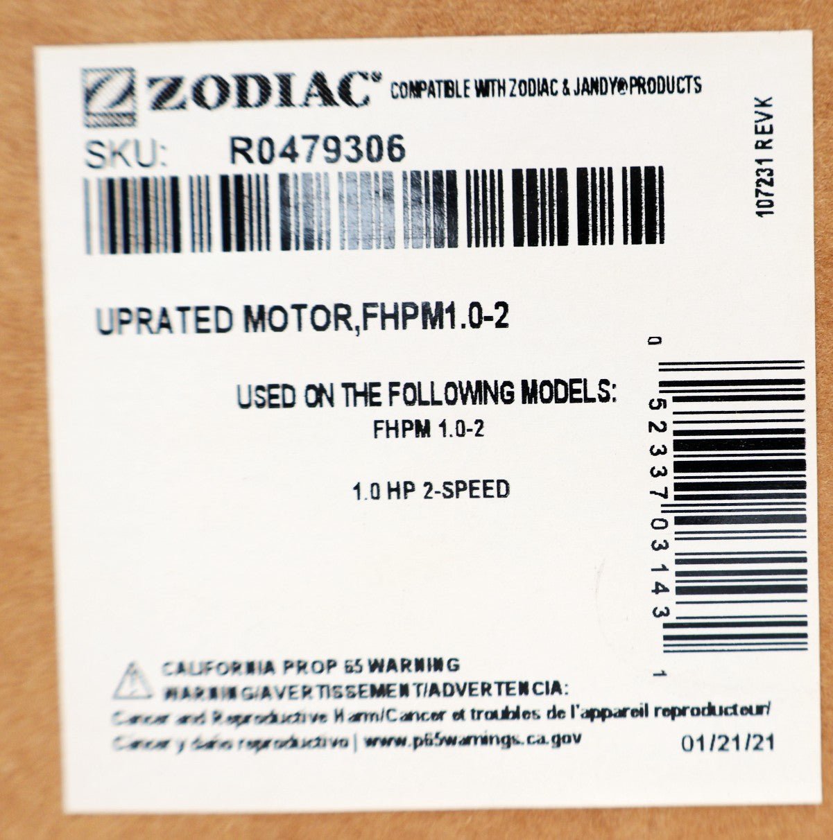 Jandy FloPro 1HP 2-Speed Motor R0479306 - Pool Pump Motors - img-9