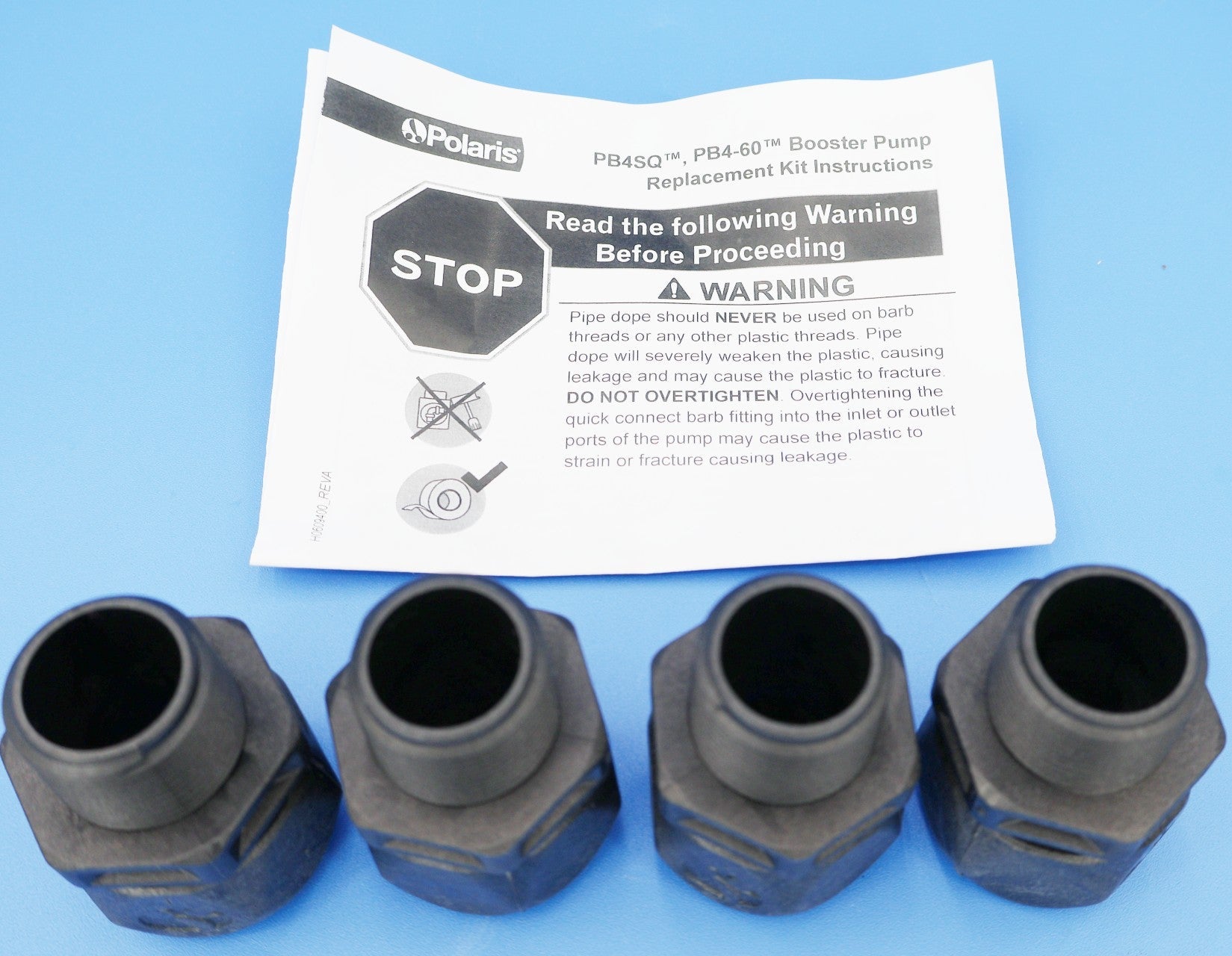 Jandy (Polaris) Booster Pump Black Quick Connect Fittings 4-Pack R0621000 - Pool Pump Parts - img-1