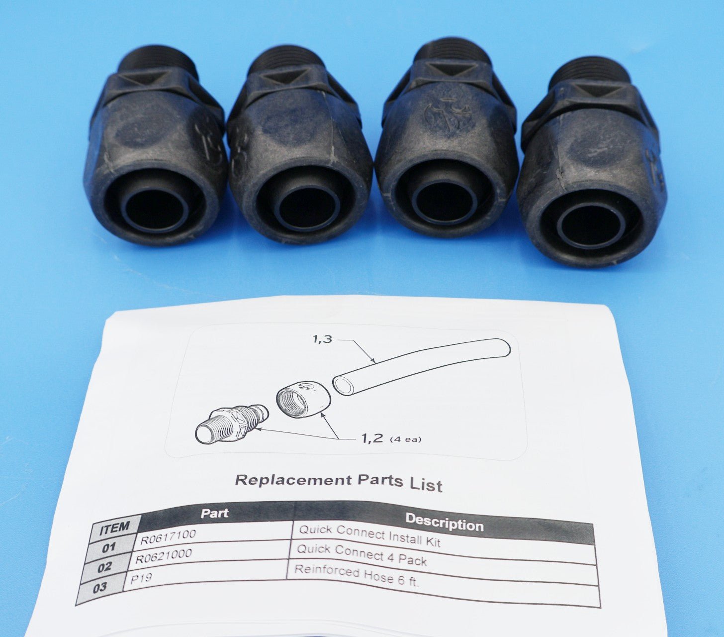 Jandy (Polaris) Booster Pump Black Quick Connect Fittings 4-Pack R0621000 - Pool Pump Parts - img-3