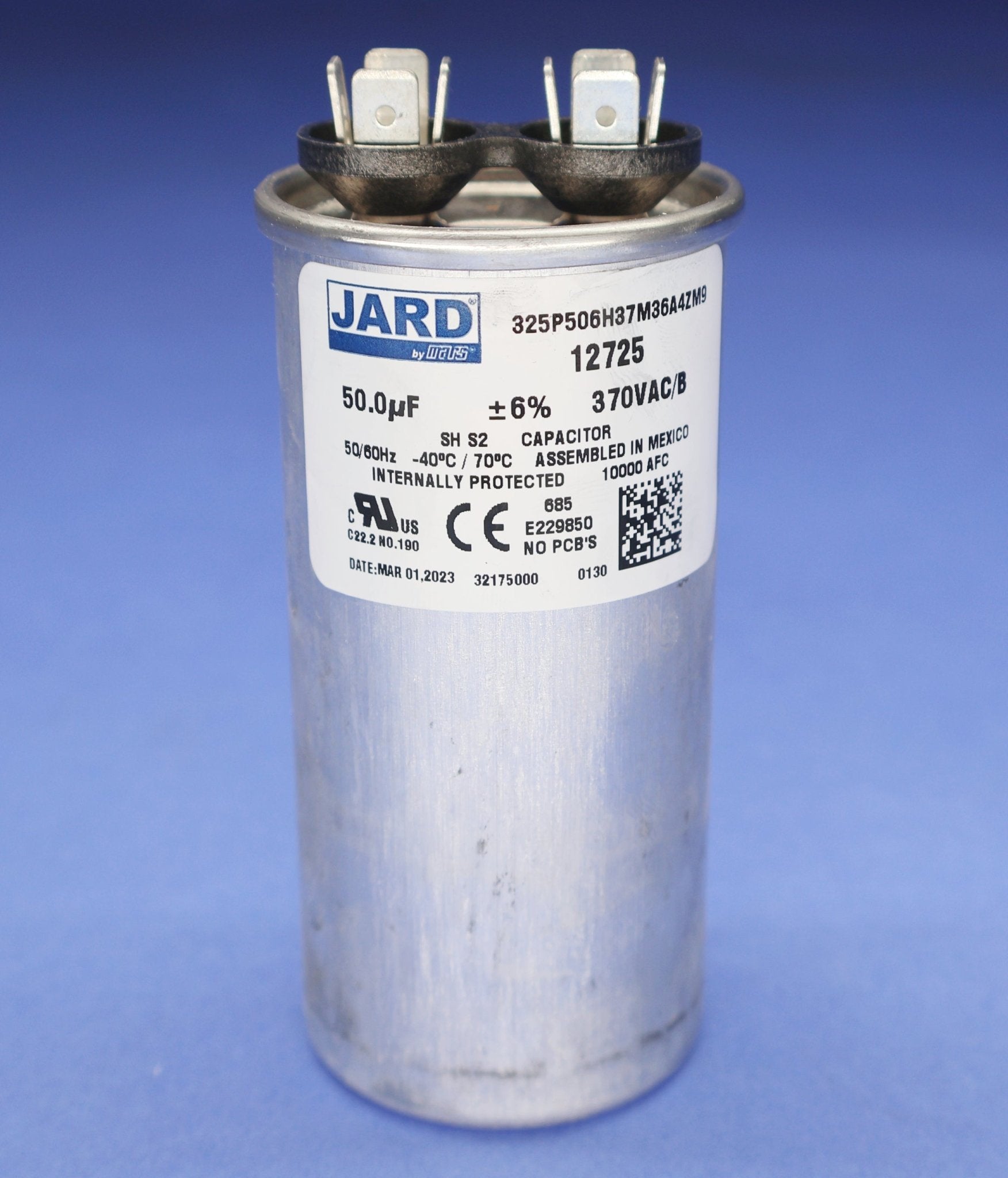 Jard 50 MFD Round Run Capacitor (370V) 12725 - Capacitors