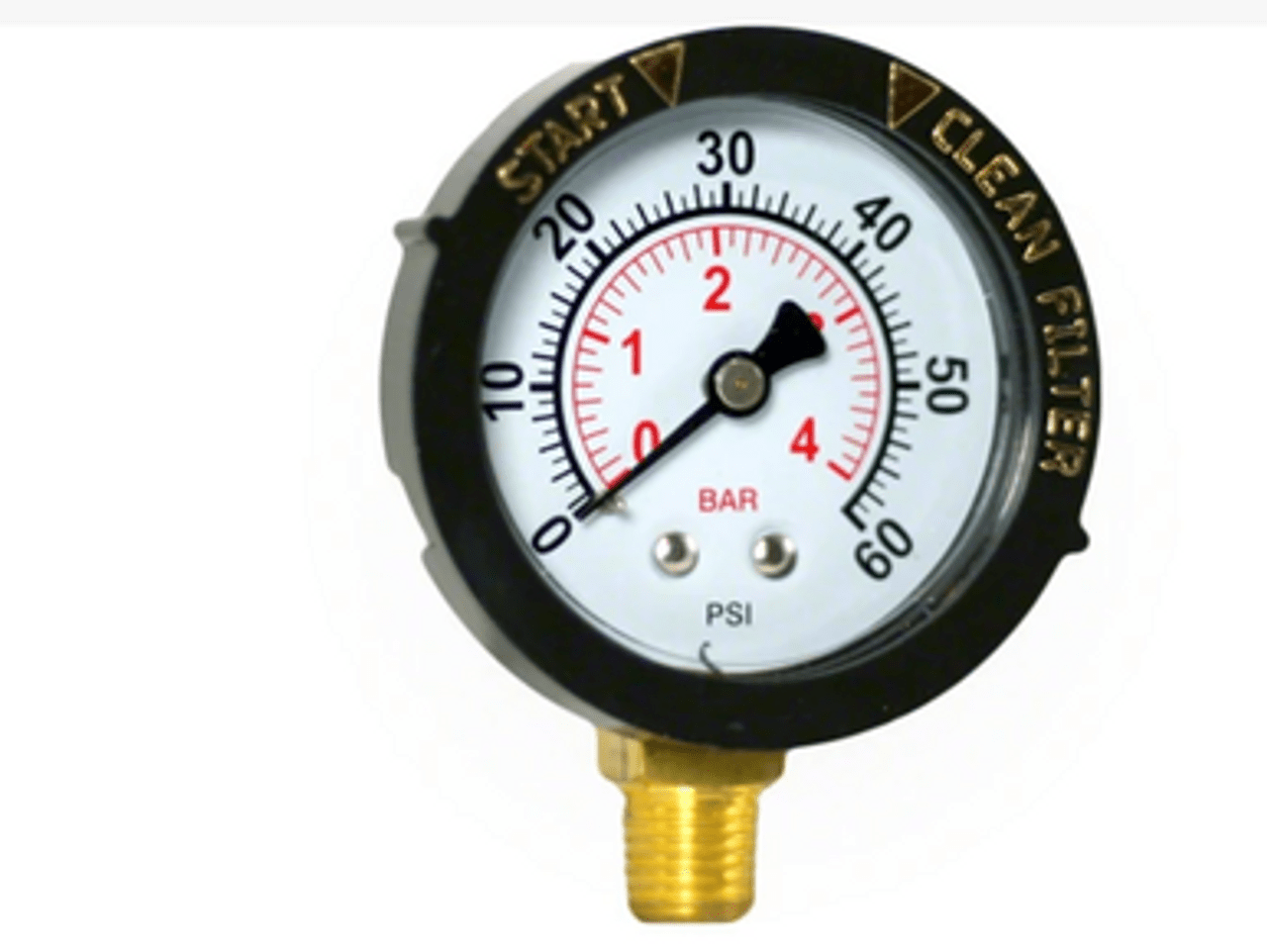 Pentair 1/4" 0-60 PSI Top Mount Pressure Gage w/ Indicator 190058Z - Pool Filter Parts - img-1