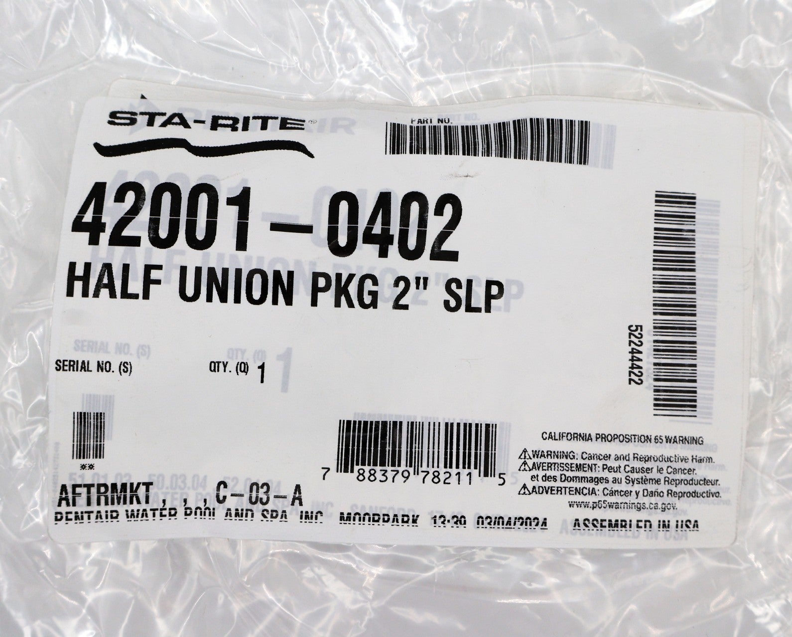 Pentair 2" Slip Half Union 42001-0402 - Heater Parts - img-5