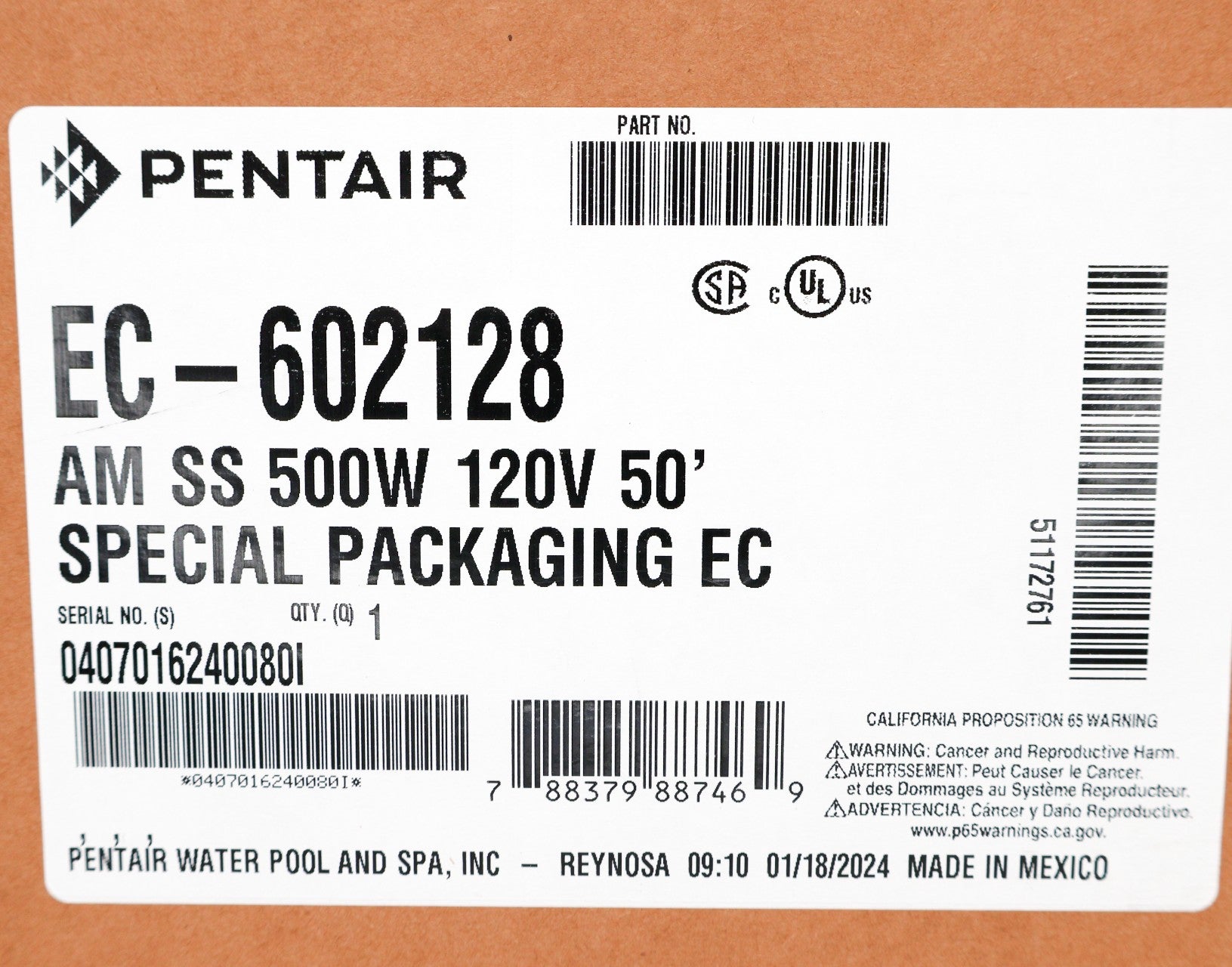 Pentair Amerlite Incandescent 500W Pool Light 50' 120V EC-602128 - Pool Lights - img-6