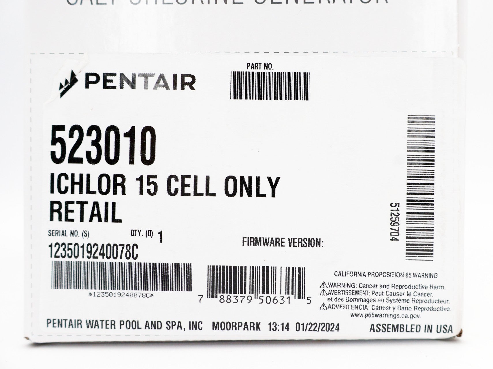 Pentair iChlor 15 Salt Chlorine Generator Cell Only 523010 - Salt Chlorine Generation - img-8