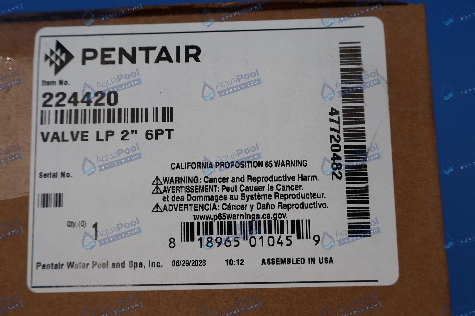 Pentair In-Floor (A&A) Low Profile 2" 6 Port Actuator T-Valve 224420 540437 - Pop-Up Valves