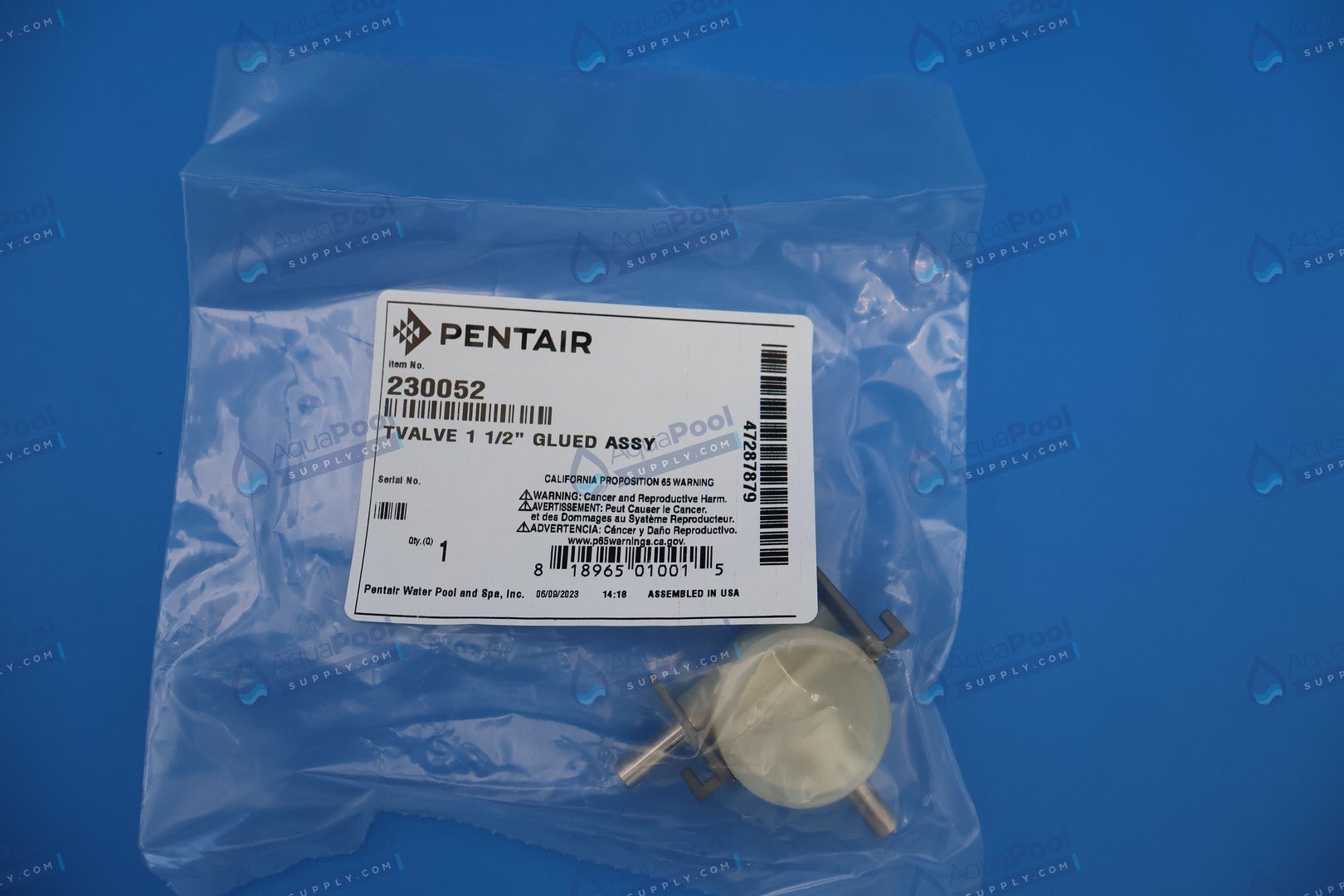 Pentair In-Floor (A&A) Low Profile & Top Feed 1.5" T-Valve Glue-in Assembly 230052 540200 - Pop-Up Valve Replacement Parts