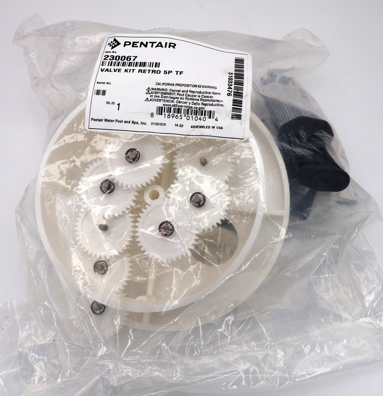Pentair In-Floor (A&A) Top Feed Complete 5 Port T-Valve Retro-Fit Rebuild Gear Kit 230067 - In Floor Cleaning System Valve Parts - img-6