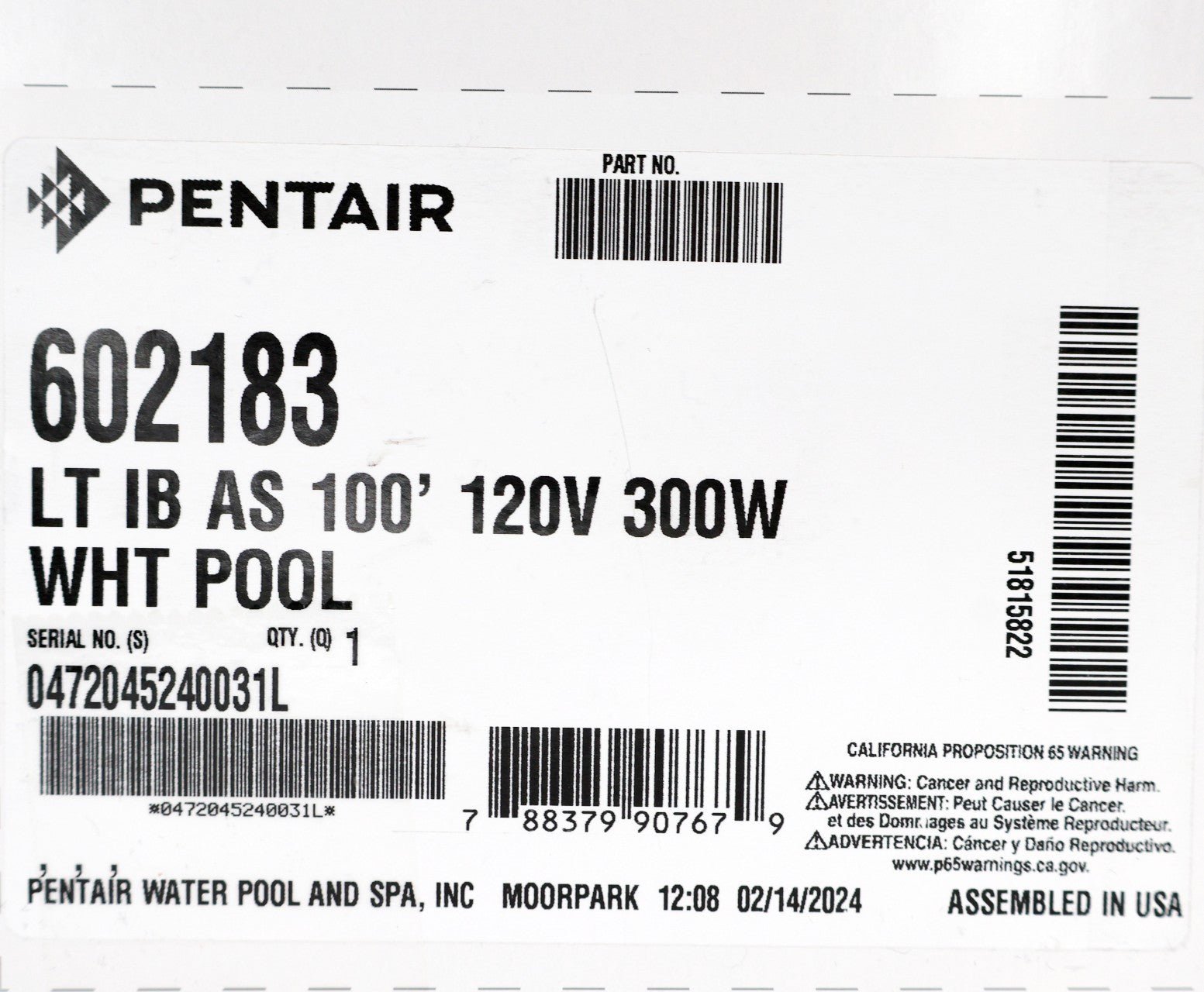 Pentair Intellibrite Architectural Series 300W White Pool Light 602183 - Pool Lights - img-8