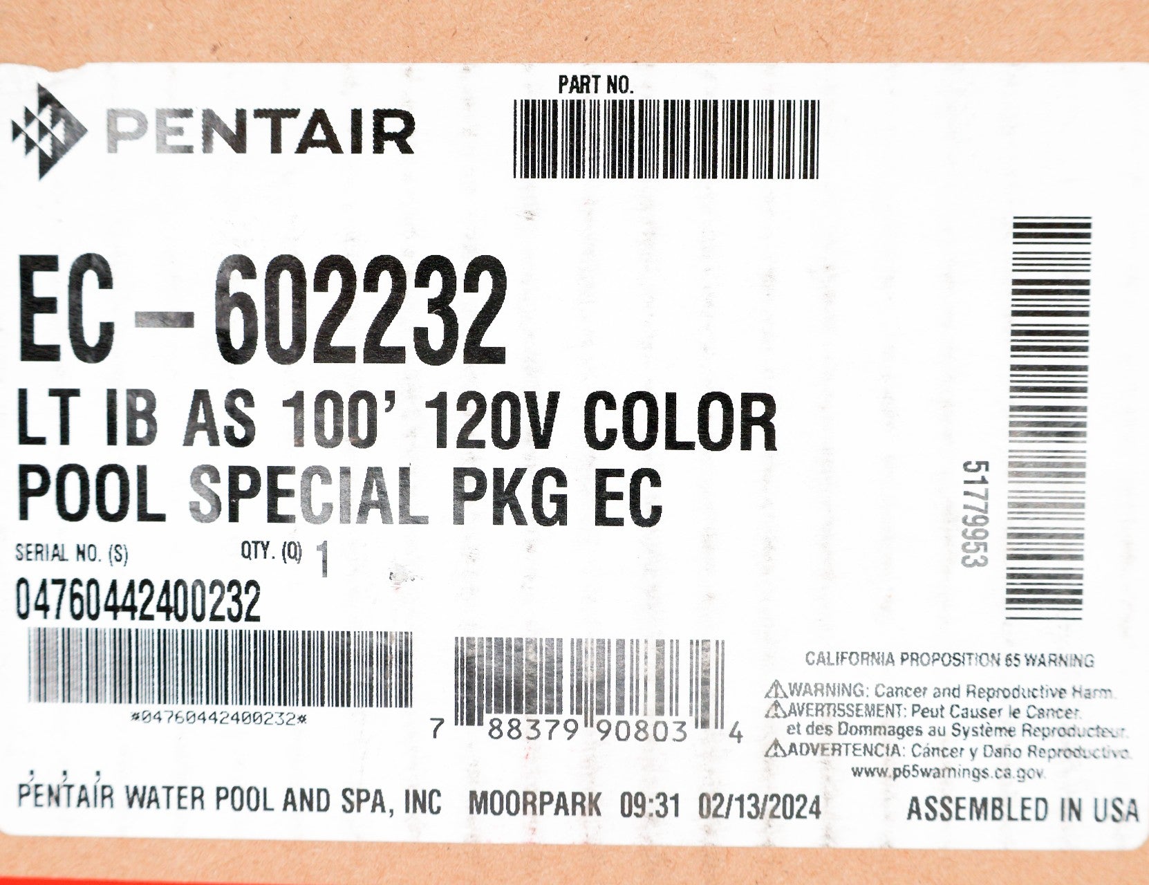 Pentair Intellibrite Architectural Series LED Pool Light RGBW 100' 120V EC-602232 - Pool Lights - img-6