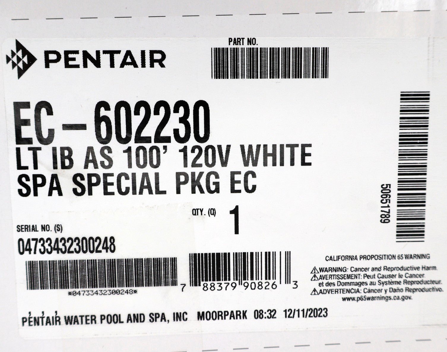 Pentair Intellibrite Architectural Series LED White Spa Light 100' 120V EC-602230 - Pool Lights - img-6