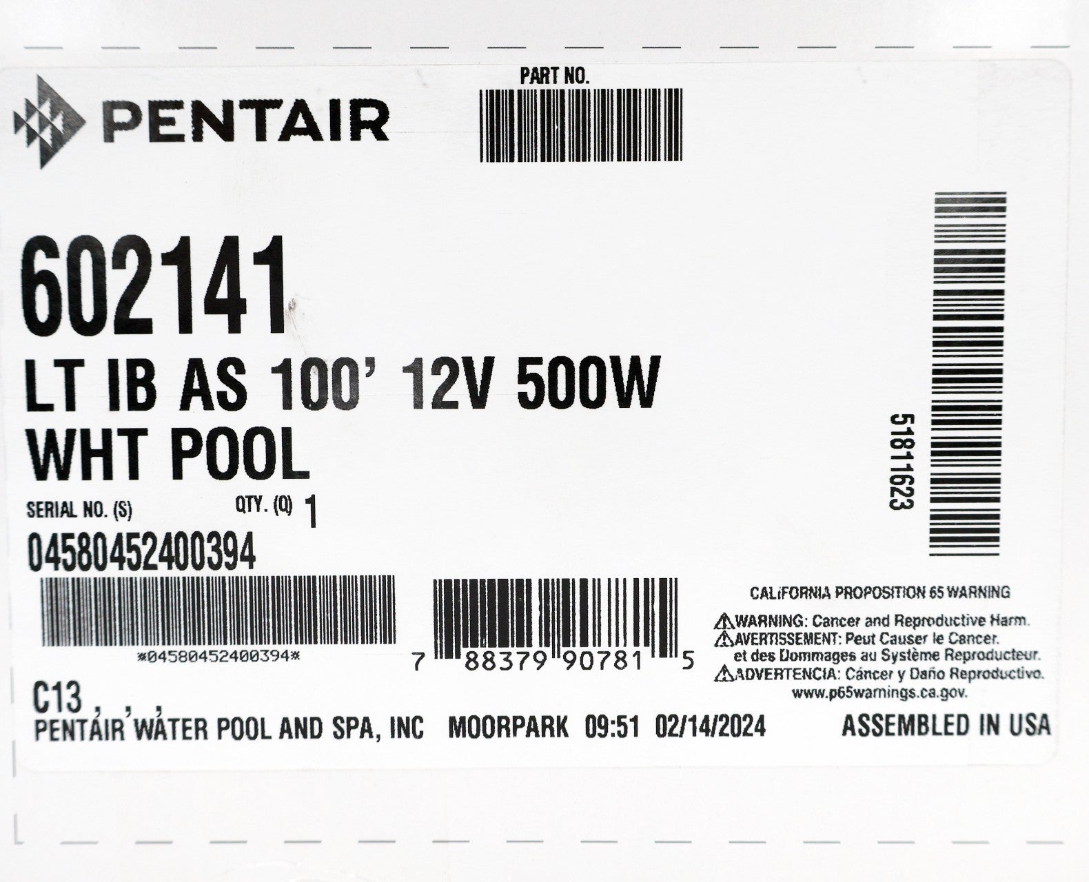 Pentair Intellibrite Architectural Series White Pool Light 100' 12V 602141 - Pool Lights - img-7