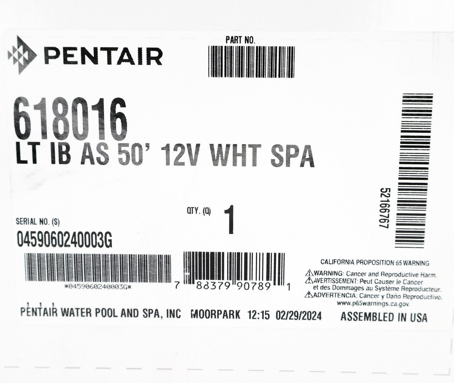 Pentair Intellibrite Architectural Series White Spa Light 50' 12V 618016 - Pool Lights - img-6