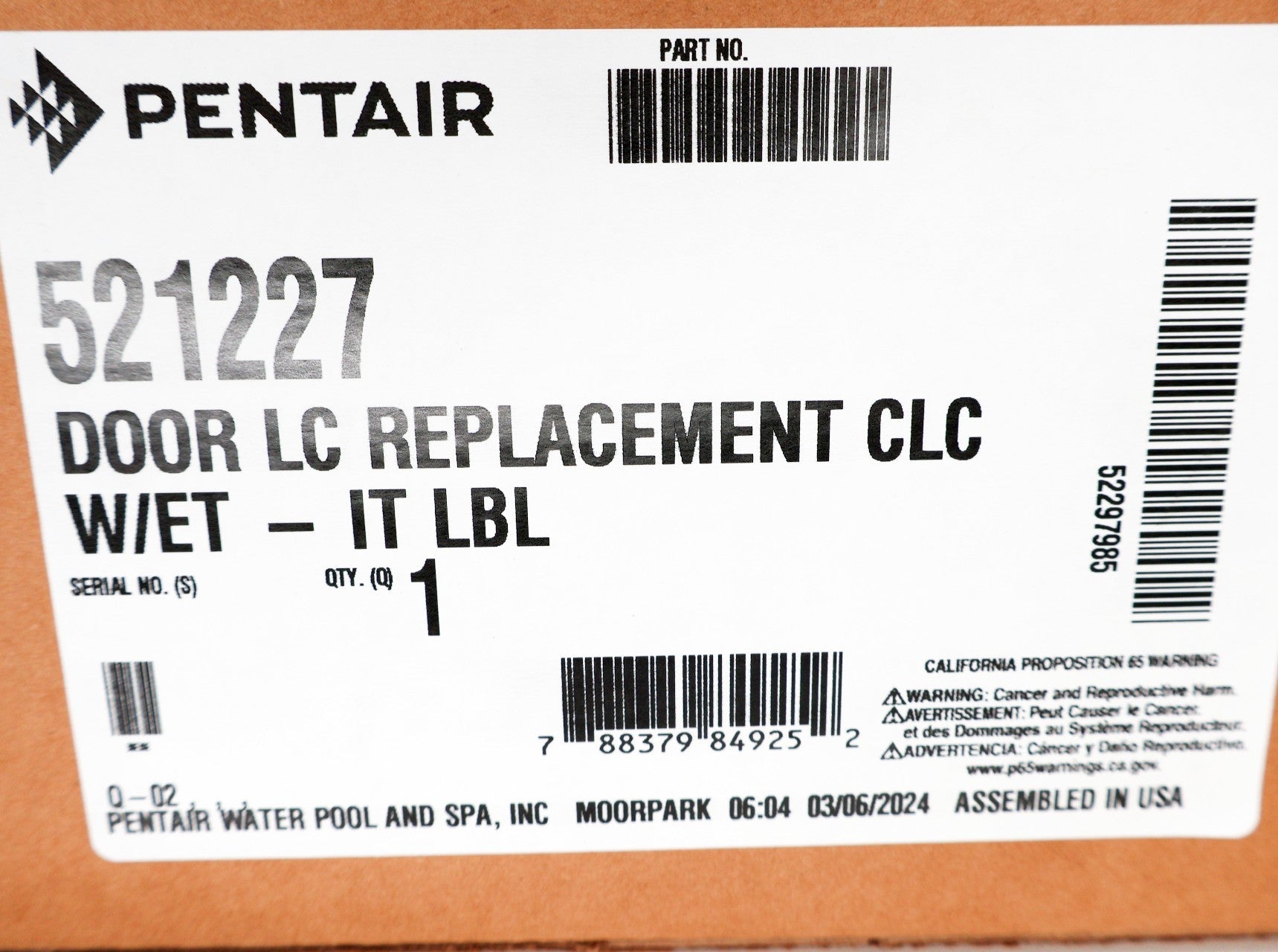 Pentair Replacement Load Center Door for IntelliTouch Automation 521227 - Pool Automation - img-3