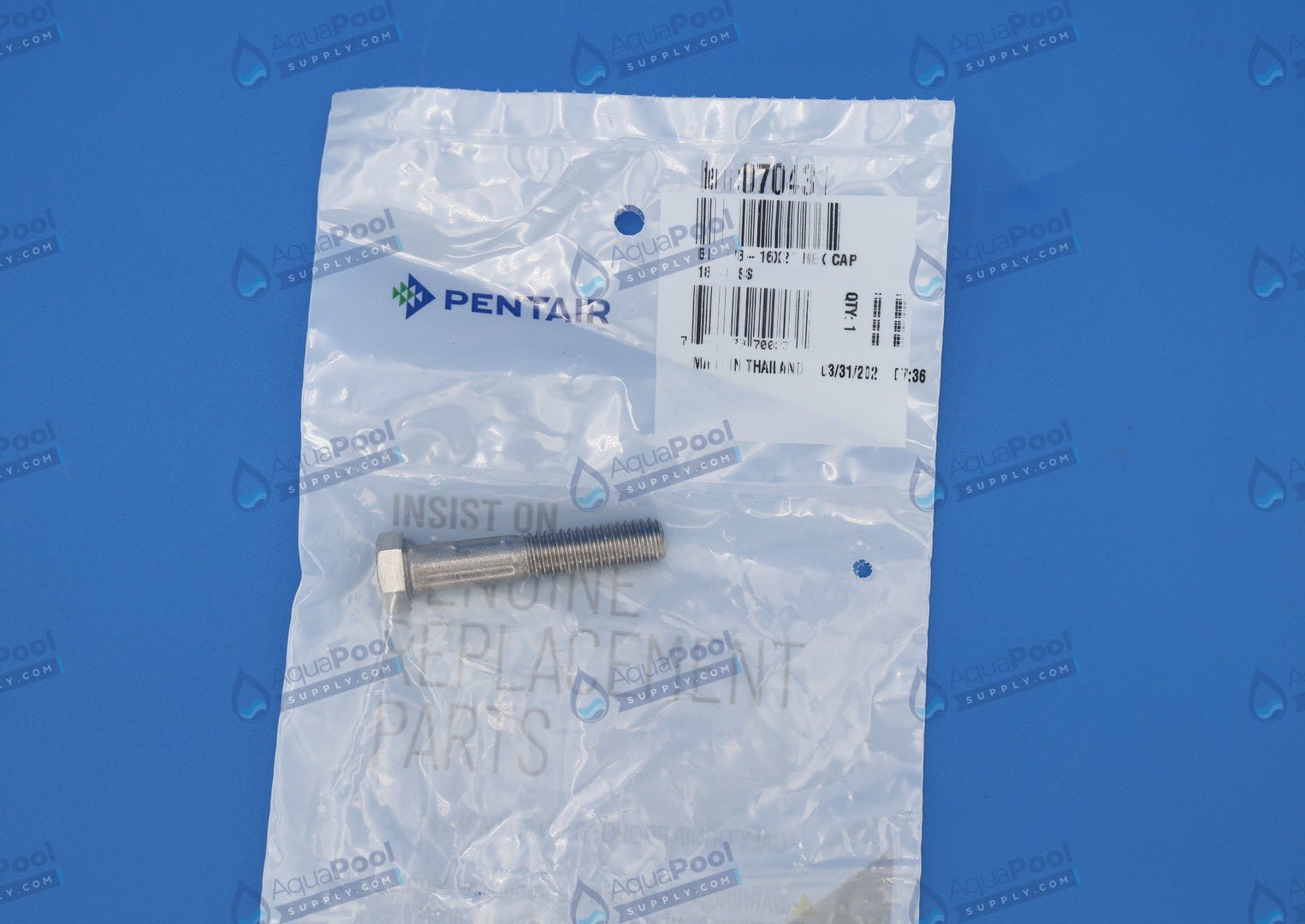 Pentair Whisperflo and Intelliflo Stainless Steel Hex Head Cap Screw 18-8 3/8-16" x 2" 070431 - Pool Pump Parts - img-4